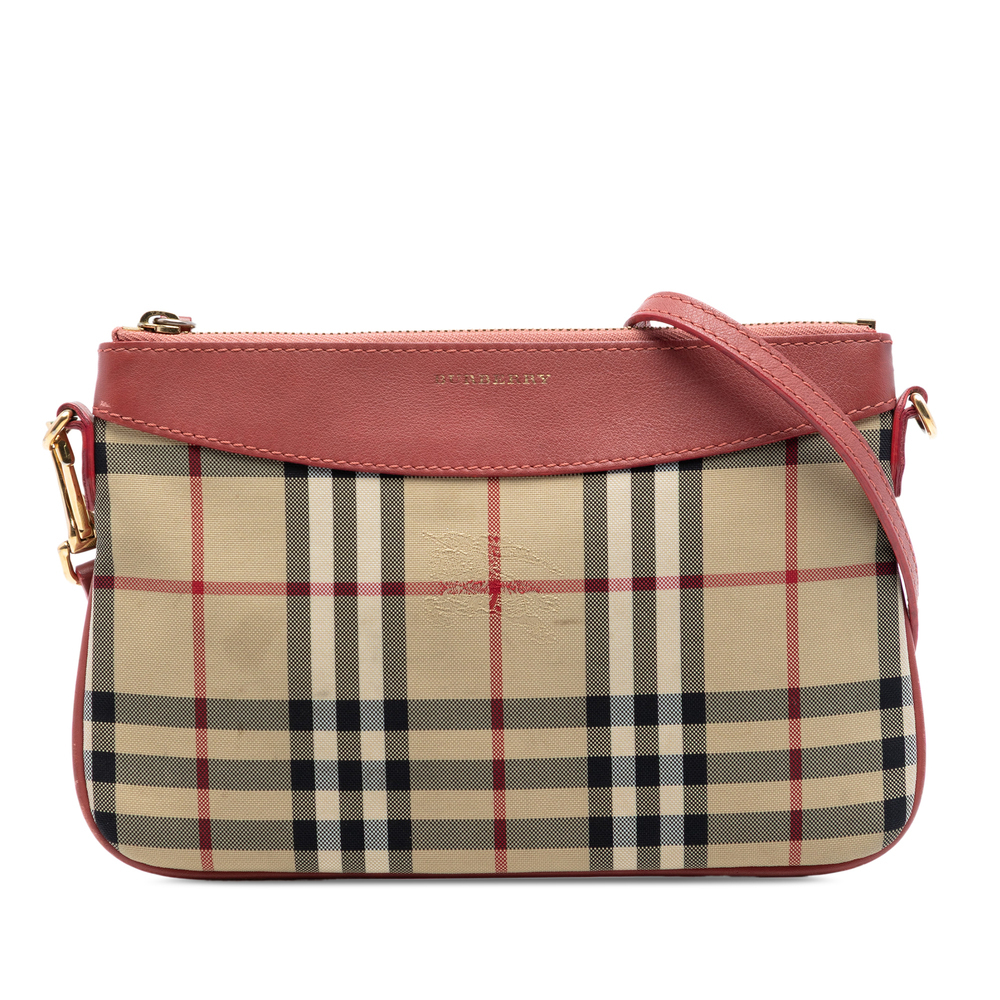 Pre-Loved Burberry Haymarket Check Canvas Peyton Crossbody